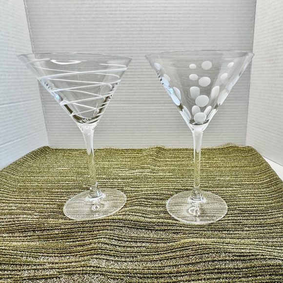 Mikasa Cheers Martini / Wine Glasses (x2) 10" lead-free crystal dishwasher safe - Picture 5 of 8